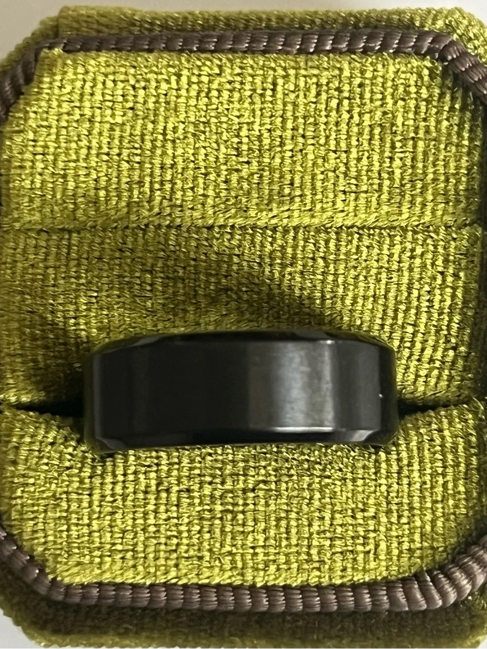 Classic/Sleek Unisex Titanium Steel Black Polished Finish 8mm Band Size 9